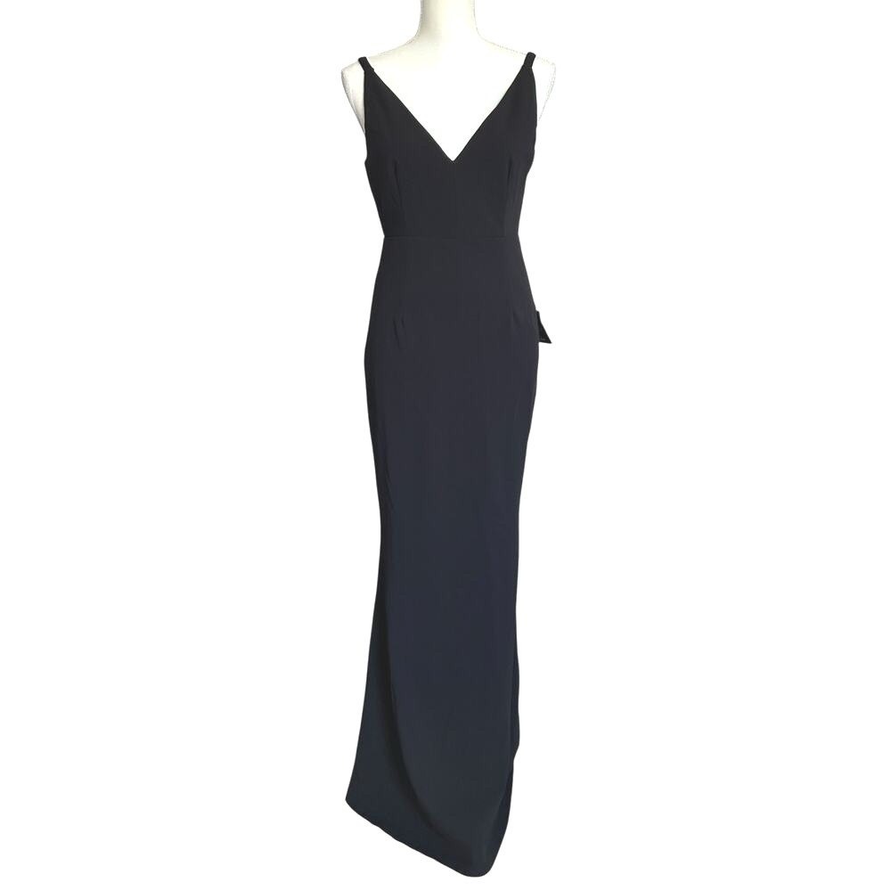 Lulus Black Formal Maxi Dress Sleeveless V Neck Evening Gown Wedding Guest M NWT - Picture 2 of 8